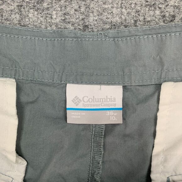 Columbia Short Mens 36 Dove Washed Out Flat Front Lightweight Cotton Khaki Chino - Picture 4 of 11